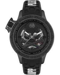 Philipp Plein - Rich Skeleton Automatic Silicone Strap Watch - Lyst