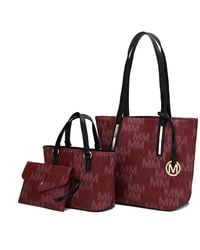 MKF Collection by Mia K - 3Pc Aylet M Tote With Mini Bag And Wristlet Pouch - Lyst