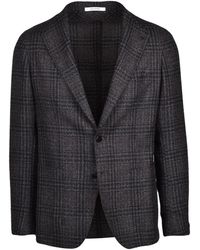 Tagliatore - Checkered Virgin Wool-Blend Round Jacket - Lyst
