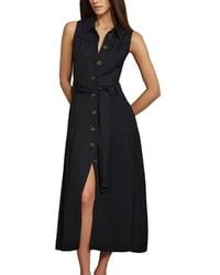 Reiss - Heidi Linen-Blend Belted Midi Dress - Lyst
