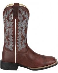 Justin - Ashtyn Goat Wide Square Toe Boot - Lyst