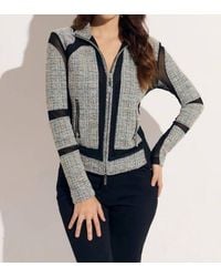 oolala - Tweed Multi Zip Scuba Jacket - Lyst