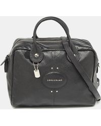 Longchamp - Textured Leather Tri-quadri Satchel - Lyst