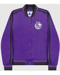Starter - Sacramento Kings Varsity Satin Full-Snap Jacket - Lyst
