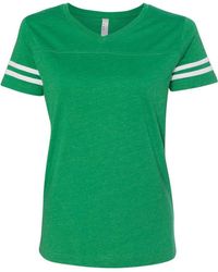 L.A.T - Football V-Neck Fine Jersey Tee - Lyst