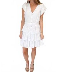 TCEC - Tiered Ruffle Mini Dress With Flutter Sleeves - Lyst