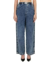 Moschino - Wide-Leg Denim Trousers With High Waist - Lyst