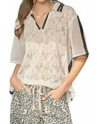 Aaron & Amber - Sporty Oversized Lace Polo Tee - Lyst