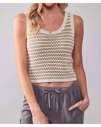 Blu Pepper - Stripe Crochet Knit Tank Top - Lyst