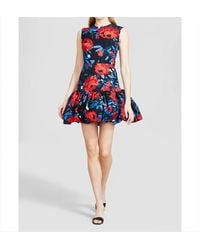 Lela Rose - Floral Ottoman Bubble Hem A-line Dress - Lyst