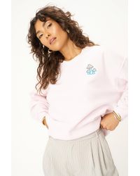Project Social T - Embroidered Mushrooms Cut Crew Sweatshirt - Lyst