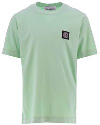 Stone Island - Light Short Sleeve Logo Patch T Shirt - Lyst