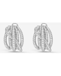 Roberto Coin - 18k White Gold Diamond 4.87ct. Tw. Pave Crossover Earrings 518206awerx0 - Lyst