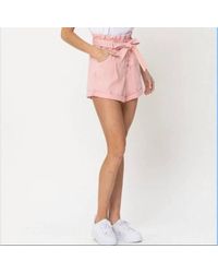 VERVET BY FLYING MONKEY - Super High Rise Front Tie Paperbag Mom Shorts - Lyst