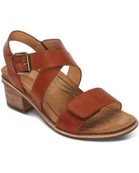 Aetrex - Kristin Adjustable Cross Strap Low Heel Sandals - Lyst