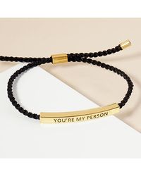 Fashnzfab - Dipped Youre My Person Message Bar Pointed Rope Adjustable Cinch Pull Tie Bracelet - Lyst