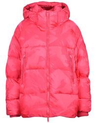 Add - Down Jacket With Tone-On-Tone Embroidery And Hood - Lyst