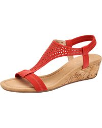 Alfani - Vacanzaa 2 Faux Leather T-Strap Wedge Sandals - Lyst
