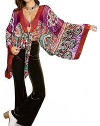 Leto - Boho Chic Tie Front Wrap - Lyst