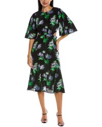 Les Rêveries - Les Reveries Flutter Sleeve Silk Wrap Dress - Lyst
