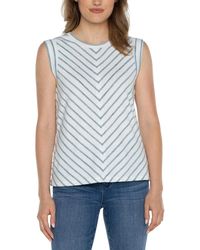 Liverpool Los Angeles - Muscle Tee Stripe Scoop Neck Ddr2444 - Lyst