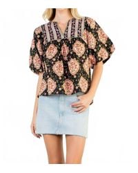 Thml - Floral Puff Sleeve Top - Lyst