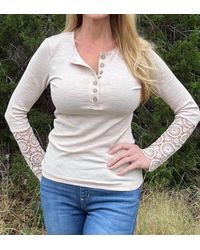 Thomas & Co - Crochet Lace Button Top - Lyst