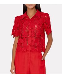 MILLY - Addison Roja Lace Top - Lyst