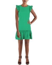 Cece - Flutter Sleeve Short Mini Dress - Lyst