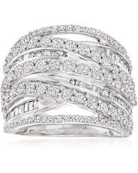 Ross-Simons - Round And Baguette Diamond Highway Ring - Lyst