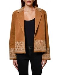 Blue B - Faux Suede Embroidered Jacket - Lyst
