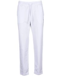 EA7 - Cotton-Elastane Blend Track Pants With Elastic Waistband And Drawstring - Lyst