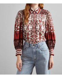 Alice + Olivia - Tiffie Rose Fatal Attraction Drama Sleeve Button Down Blouse - Lyst