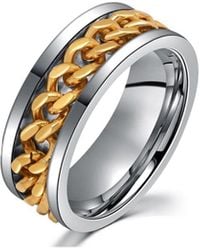 Stephen Oliver - 18K Two Tone Chain Band Ring - Lyst
