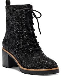 INC - Samira Lace-up Block Heel Ankle Boots - Lyst