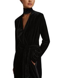 Reiss - Vera Wrap Neck Velvet Jumpsuit - Lyst