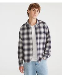 Aéropostale - Long Sleeve Plaid Boxy Flannel Shirt - Lyst