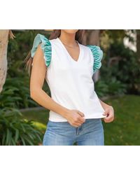 Strut & Bolt - Double Ruffle V-Neck Tank - Lyst