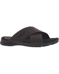 Rockport - Darwyn Xband Leather Slip On Footbed Sandals - Lyst