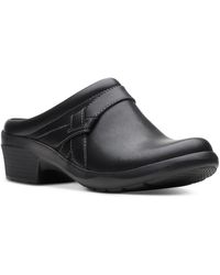 Clarks - Leather Slip-on Clogs - Lyst