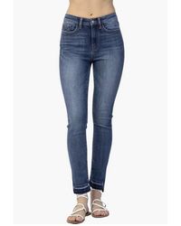 Judy Blue - Winona Released Hem Side Slit Skinnies Jeans - Lyst