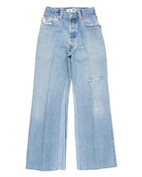 RE/DONE - High Rise Wide Leg Crop Jeans - Lyst
