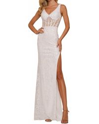 Colors Dress - V-Neck Corset Bodice Prom Gown - Lyst