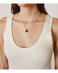 Chan Luu - Bezel Wrapped Emerald & Crystal Necklace - Lyst