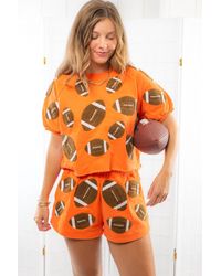 Queen Of Sparkles - Fuzzy Football Top - Lyst