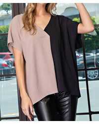 Eesome - Color Block Short Sleeve Top - Lyst