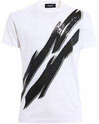 DSquared² - Sequined Embroidered T-Shirt - Lyst