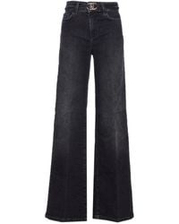 Liu Jo - High-Waisted Wide-Leg Jeans With Belt Detail - Lyst
