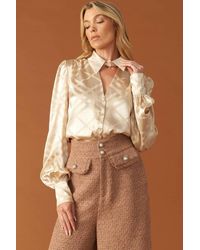 TRUEDAMES - The Art Of Balance Woven Satin Top - Lyst