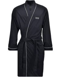 BOSS - Night Robe Cotton Kimono Solid - Lyst